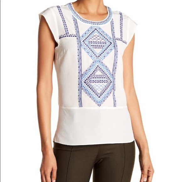 Veronica Beard Tops - - Veronica Beard Baja Flutter Cap Sleeve Silk *